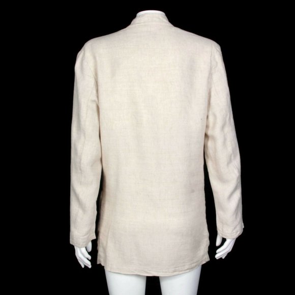 Millibar Italy Summer Lightweight Blazer Jacket size 48 Beige (wrinkled) 259 - Picture 4 of 6